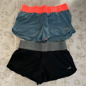 Set of 2 BCG womens athletic shorts with compression